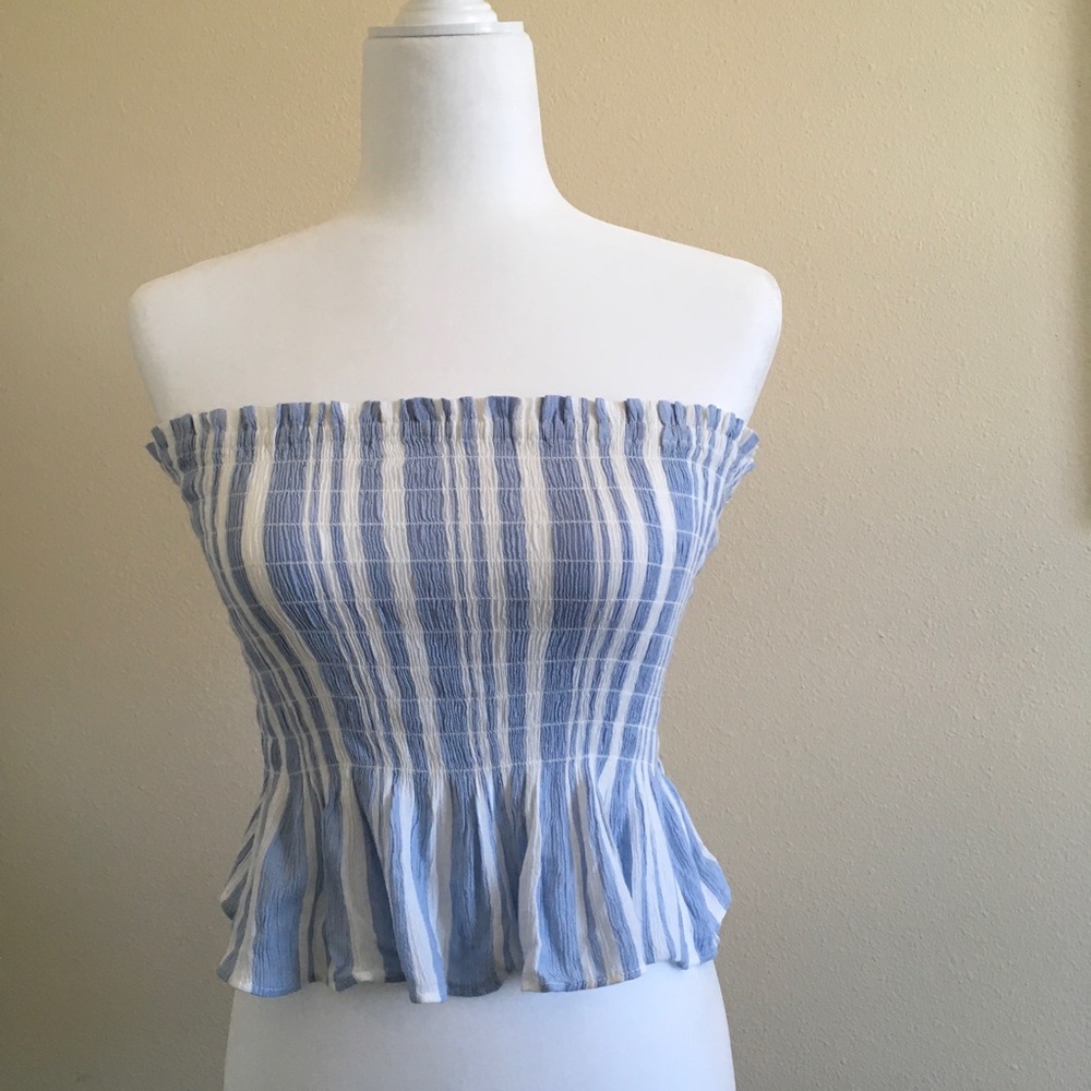 American Eagle Cropped Striped Tube Top
